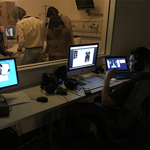 Students in radiation simulation lab