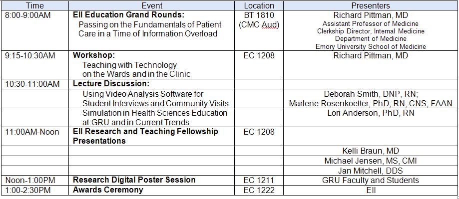 Ed Day 2016 schedule of events