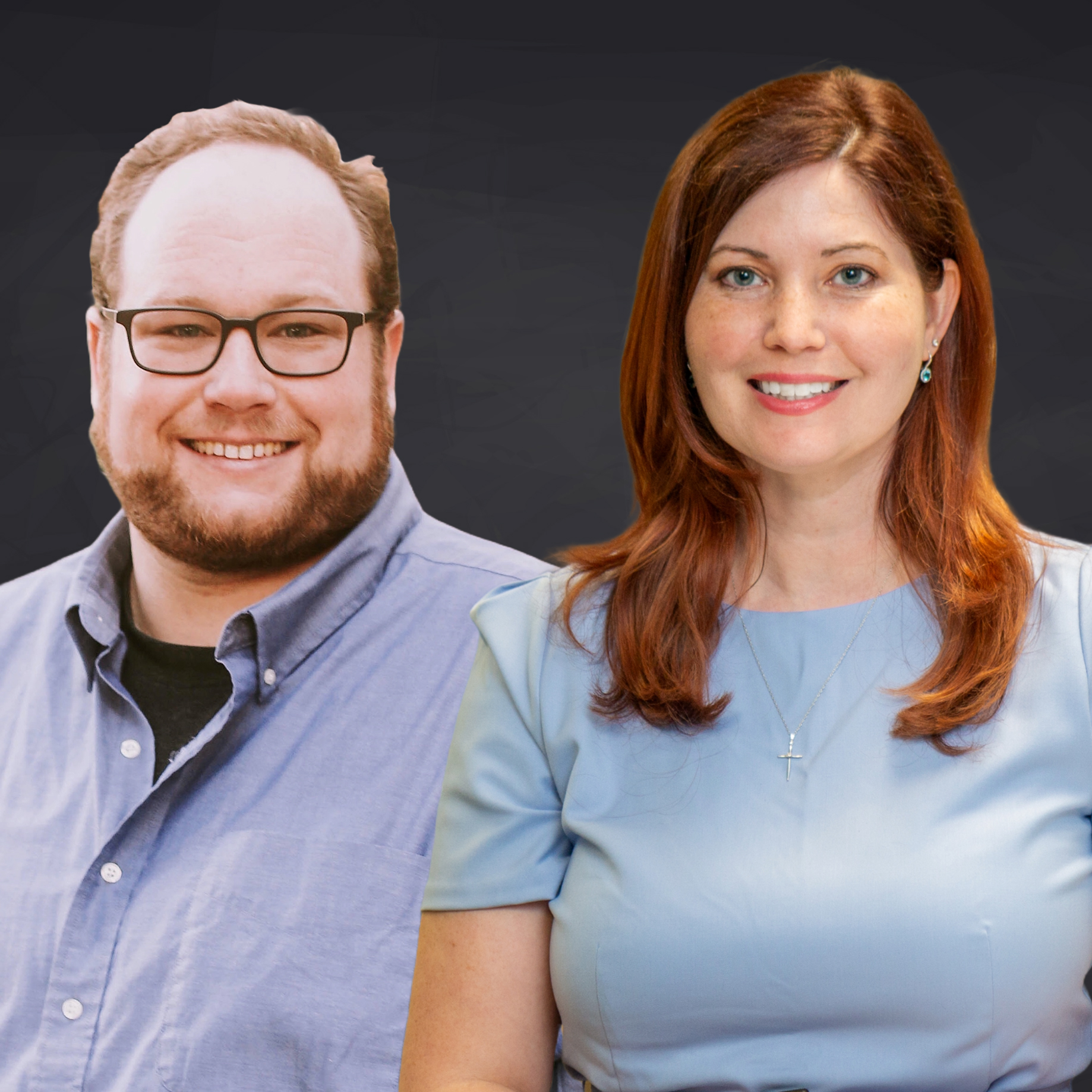 Drs. Bond and Kays smile at the camera