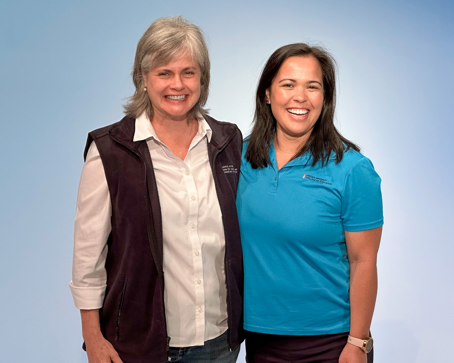 Drs. Davis and Bennett smile for the camera